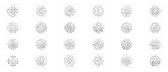 set of hand drawn mandala vector illustration of a tree