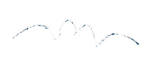 Draw a blue pencil line separated on a transparent background.
