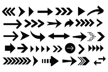 Arrows icons set. Collection of arrow direction sign vector on white background
