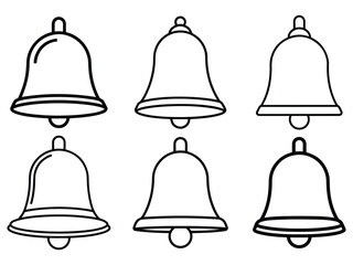 set of bell line art vector on white background