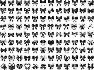 Fototapeta premium Collection of Decorative Bow Designs in Various Styles