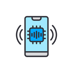 AI voice generator colored icons, minimalist vector illustration ,simple transparent graphic element .Isolated on white background