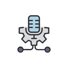 AI voice generator colored icons, minimalist vector illustration ,simple transparent graphic element .Isolated on white background