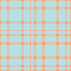 Muted Peach Seamless Checks with Soft Pale Sky Blue accents Background