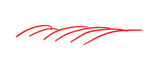 Draw a red pencil line separated on a transparent background.