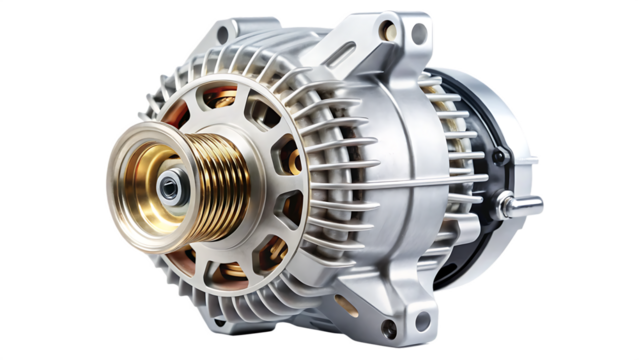 Automotive alternator isolated on a white background ai generated