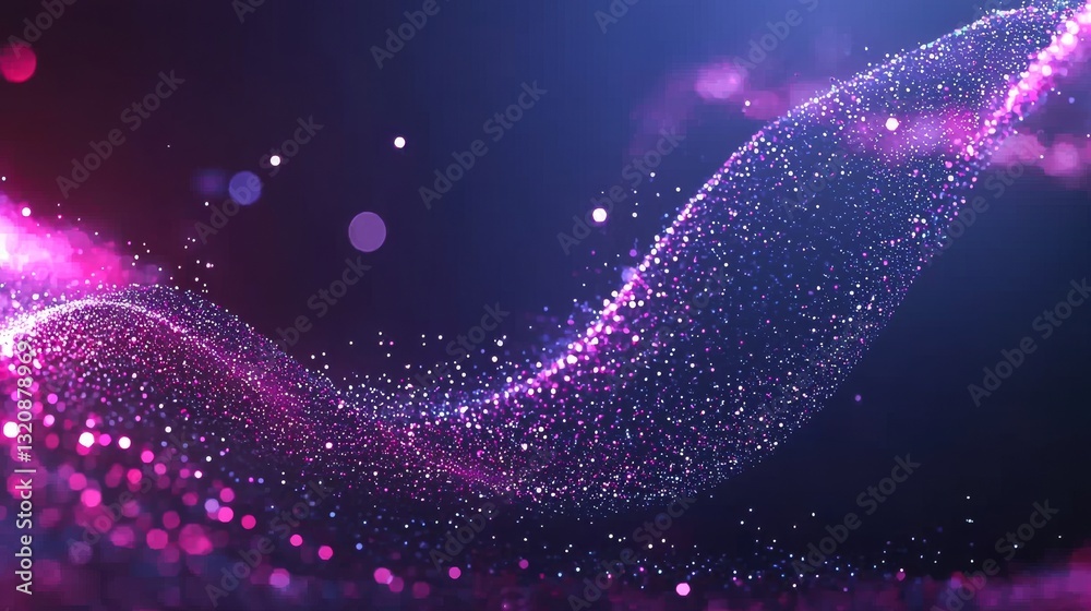 Poster futuristic green dots and dynamic waves come together in a 3d rendering to create an abstract techno