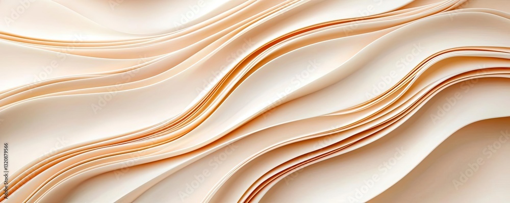 Poster Abstract landscape background idea. Elegant paper waves create a soothing and modern visual texture, perfect for backgrounds.