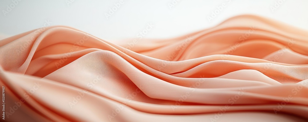 Leinwandbilder minimalist graphic design abstract background concept. soft peach fabric draped elegantly, creating 
