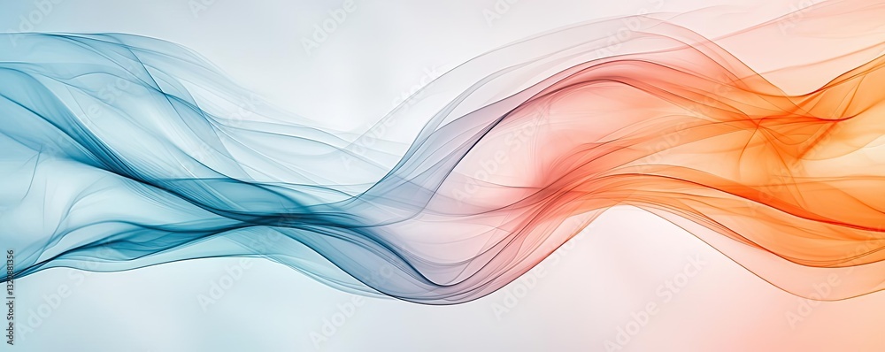 Aufkleber Minimalist graphic design abstract background concept. Colorful abstract waves creating dynamic flow and depth in a modern design background.