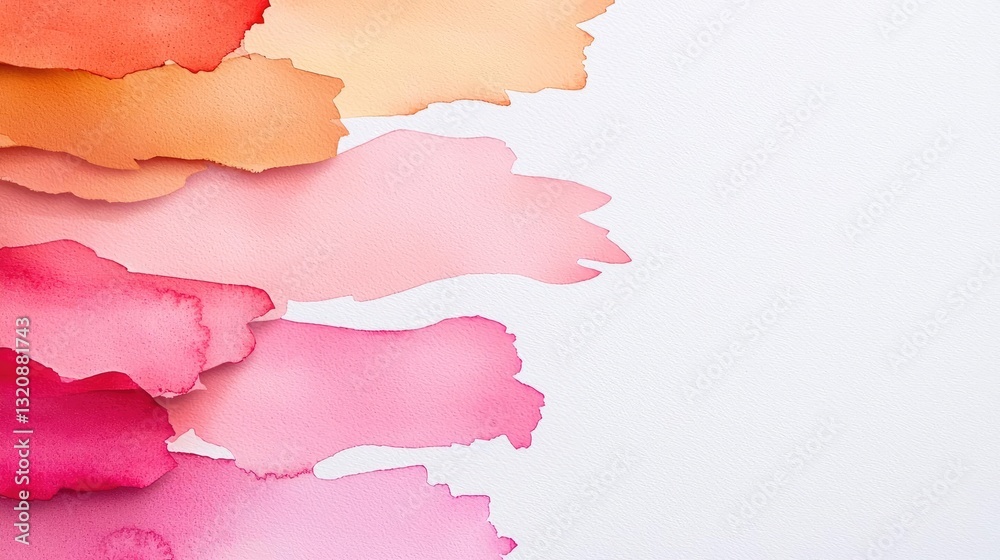 Poster digital watercolor painting abstract background idea. colorful watercolor brush strokes creating a v