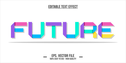 typography future word art illustration, editable text effect