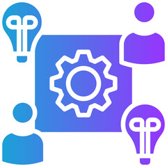 Team Coordination glyph gradient icon