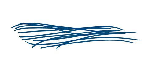 Draw a blue pencil line separated on a transparent background.