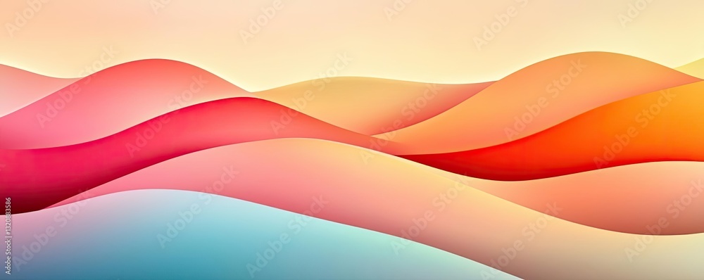 Poster Abstract landscape background idea. Abstract wave design with vibrant colors in a smooth flow, perfect for creative projects.