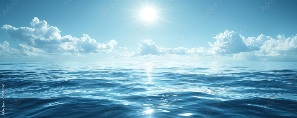 Aufkleber abstract landscape background idea. a serene ocean scene with sunlight reflecting off the calm blue 