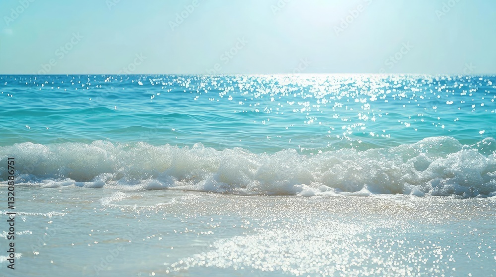 Poster abstract landscape background idea. a serene view of a tranquil ocean waves gently lapping the sunli