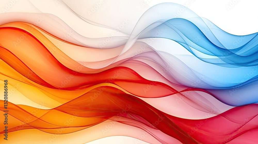 Poster Abstract landscape background idea. Abstract waves in vibrant colors creating an energetic, fluid visual effect.
