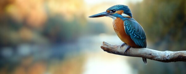 A colorful bird with a long beak resting on a branch