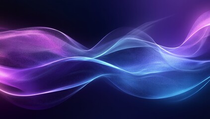 Abstract background with neon purple and blue waves, glowing design for presentation or poster.