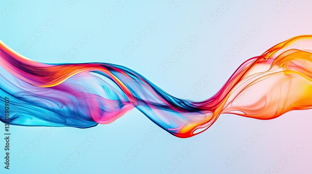 Poster Minimalist graphic design abstract background concept. Colorful abstract wave pattern with smooth flowing design and vibrant hues.