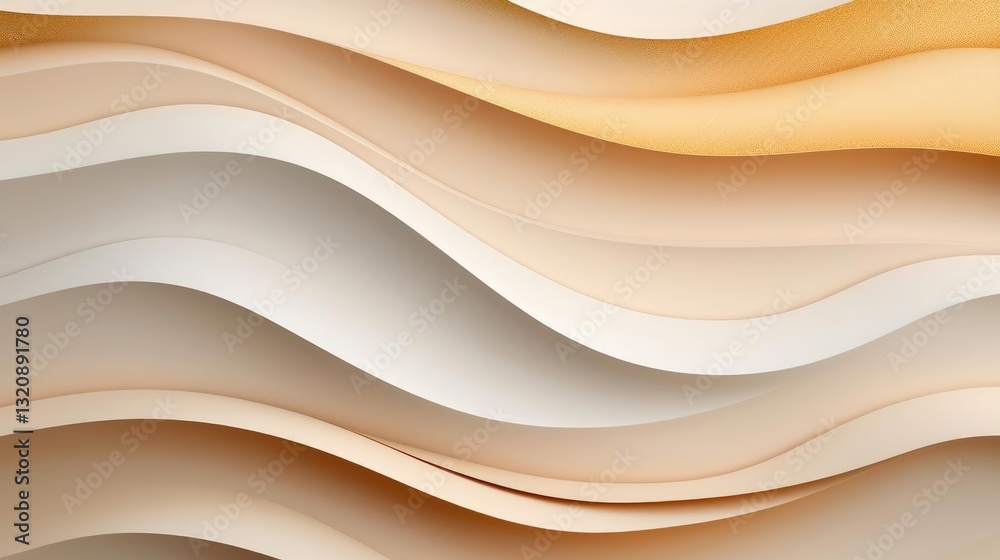 Poster Abstract landscape background idea. Abstract wave patterns in soft colors create a modern and elegant background.