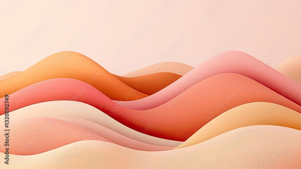 Poster abstract landscape background idea. abstract wavy shapes in warm tones create a soothing visual flow