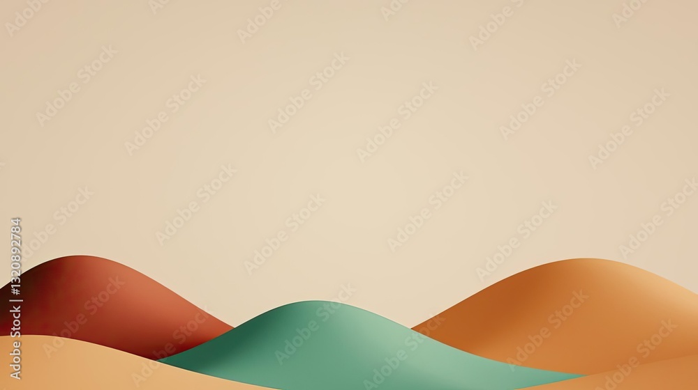 Poster Abstract landscape background idea. Abstract landscape design featuring smooth curves and calming colors.