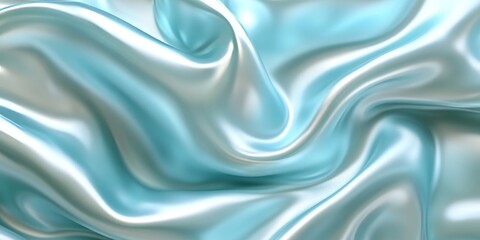 Obraz premium Seamless Pastel Aqua 3D Low Profile Wave Texture Pattern Background, Minimalist Monochromatic Design