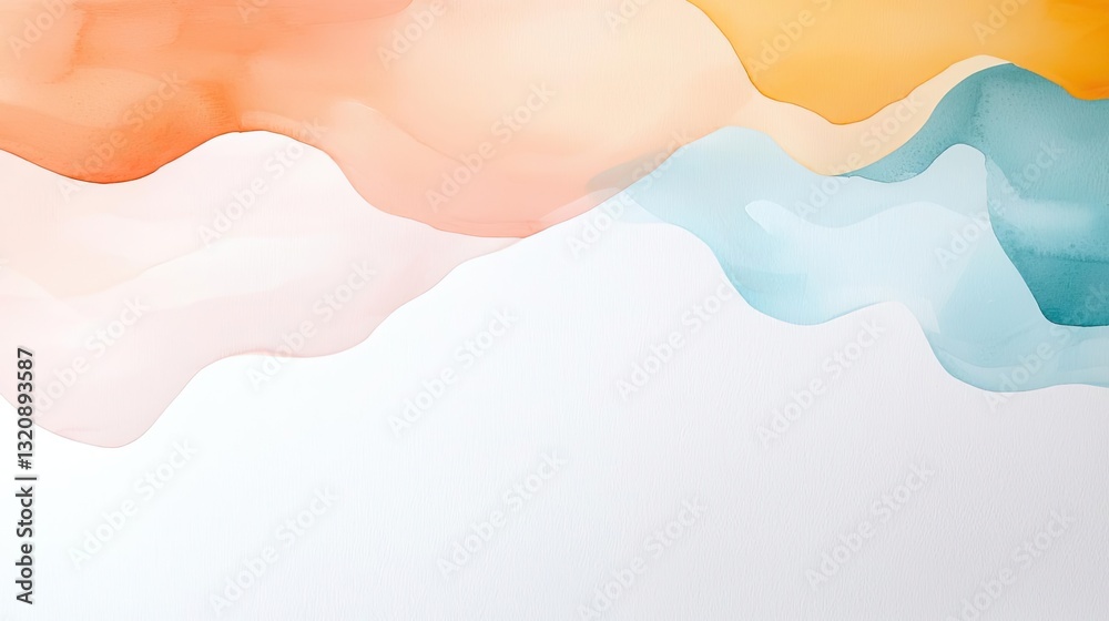 Poster digital watercolor painting abstract background idea. soft abstract watercolor background with gentl
