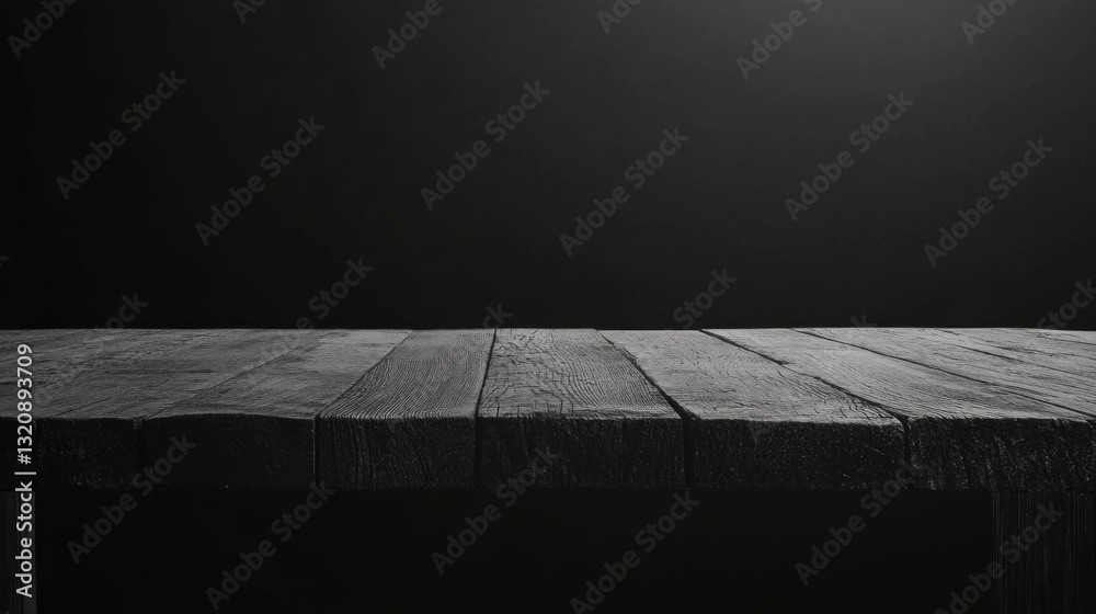 Poster the rustic wooden table features a rough surface, emphasizing the natural texture and grain, contras