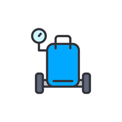 Air compressor colored icons, minimalist vector illustration ,simple transparent graphic element .Isolated on white background