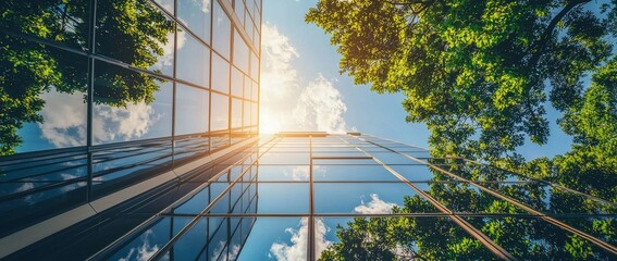A tree is integrated into the office building design to decrease carbon dioxide and foster an environmentally friendly setting