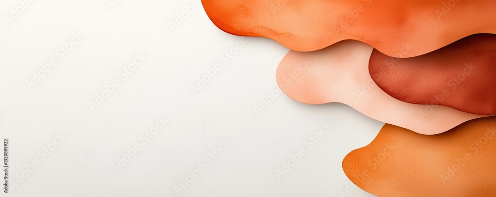 Poster Digital watercolor painting abstract background idea. Abstract shapes in warm tones create a visually appealing background design.