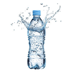 A Clear Splash of Mineral Water Bursting Upwards Isolated on Transparent Background