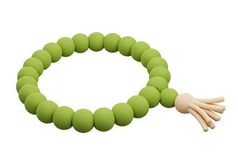 Obraz premium Elegant Lime Green Beaded Bracelet with a Delicate Cream Tassel: A Stylish and Trendy Accessory