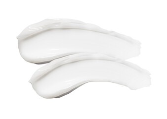 Beauty product white moisture or nourishing, cleansing white clay mask or balm or cleansing cream for face or hair smear smudge isolated on white isolated background