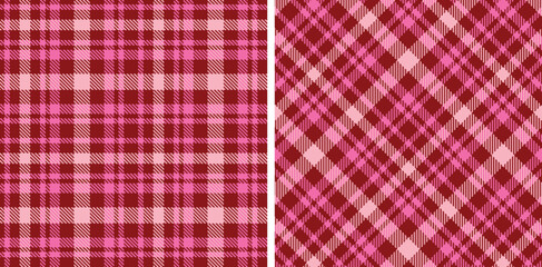 Spring Warm Brick Red & Smoky Bubblegum Seamless Tartan Fabric Design