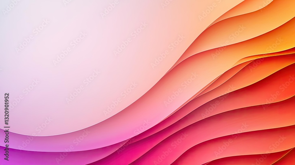 Poster Minimalist graphic design abstract background concept. Abstract gradient background with smooth curves in vibrant colors for versatile use.