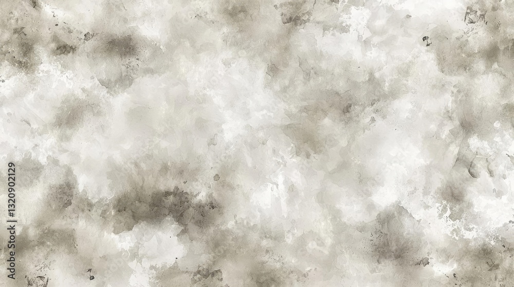 Poster Digital watercolor painting abstract background idea. Abstract fluid texture in light gray and beige with a soft, organic pattern.