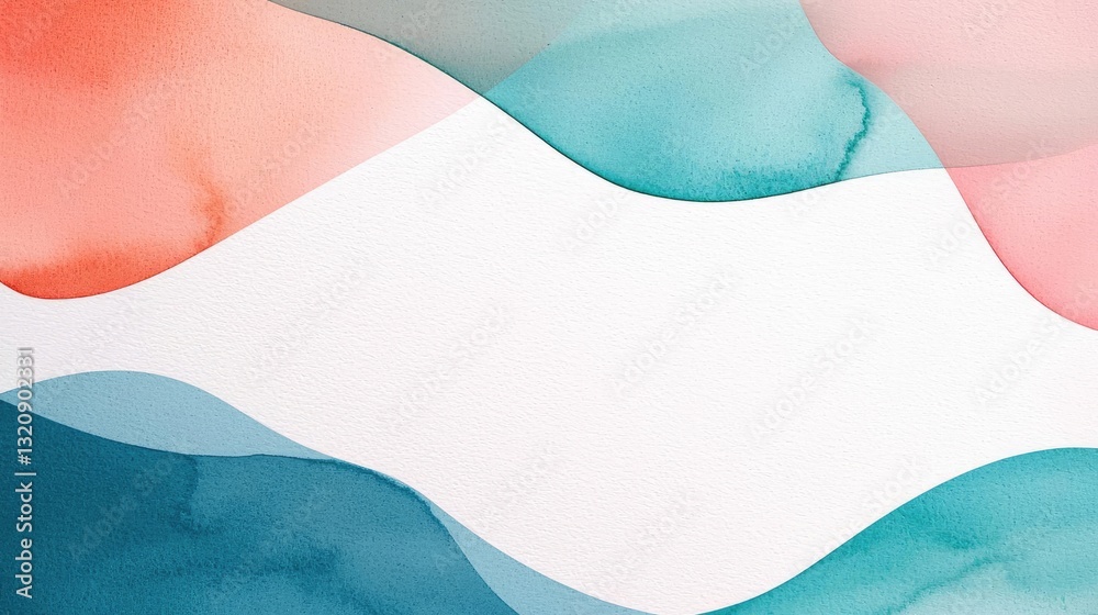 Aufkleber Digital watercolor painting abstract background idea. Abstract watercolor background with soft waves and vibrant colors for creative projects.