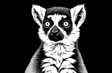 abstract illustration Portrait of a Lemur Catta © yayan