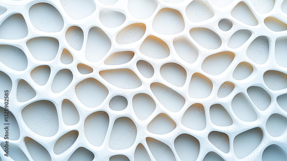 Poster Minimalist graphic design abstract background concept. Abstract white texture with organic cells, perfect for backgrounds and design elements.