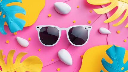 A modern yet retro summer poster featuring dynamic graphic elements, vintage color gradients, and playful design motifs that exude nostalgia.