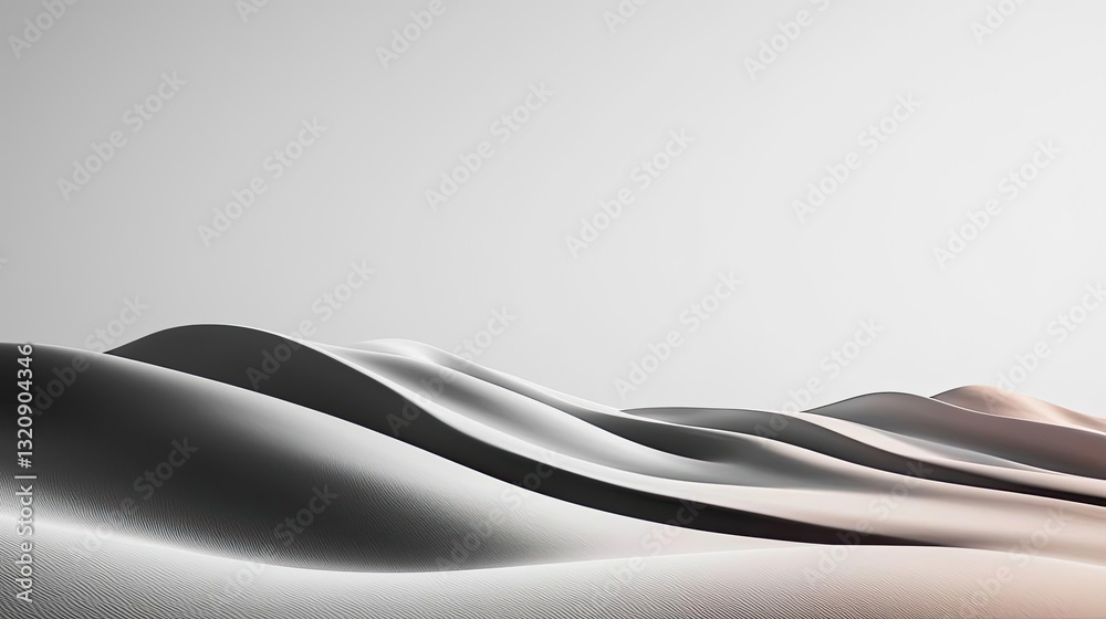 Poster abstract landscape background idea. abstract landscape featuring smooth, flowing hills in monochrome