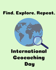 International Geocaching Day, Idea of ​​vertical poster or banner design