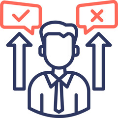 Decision Making line color icon