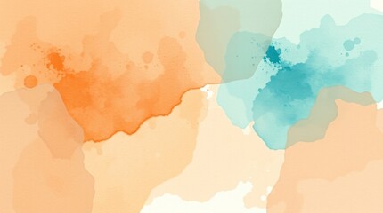 Delicate watercolor painting, warm terracotta and cool teal. Translucent