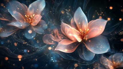 Fototapeta premium Digital Design Flower Leaf Flower Background Textures