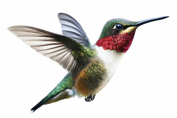 Fototapeta premium Hummingbird Watercolor Painting. Wildlife Portrait of Bird in Nature